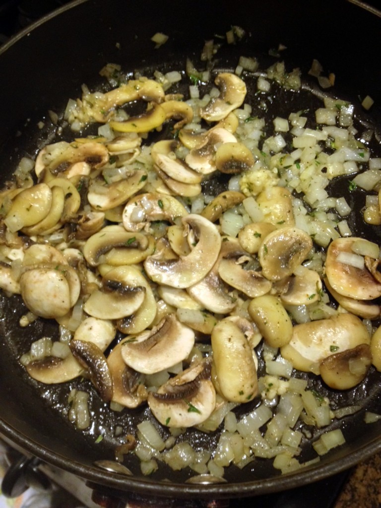 Sauteed mushrooms and onions with thyme.