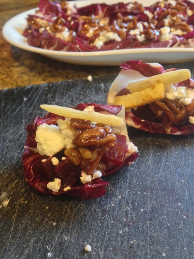 Roasted Beet and Goat Cheese Radicchio Boats