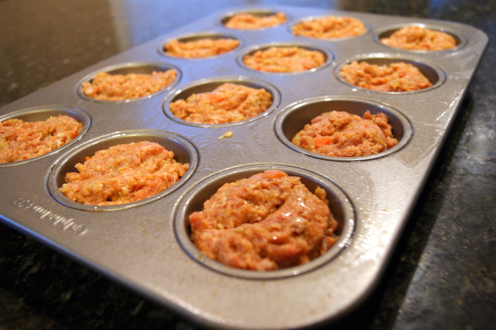 For a new twist on meatloaf that even the kids will love, just scoop your meat mixture into muffin tins!