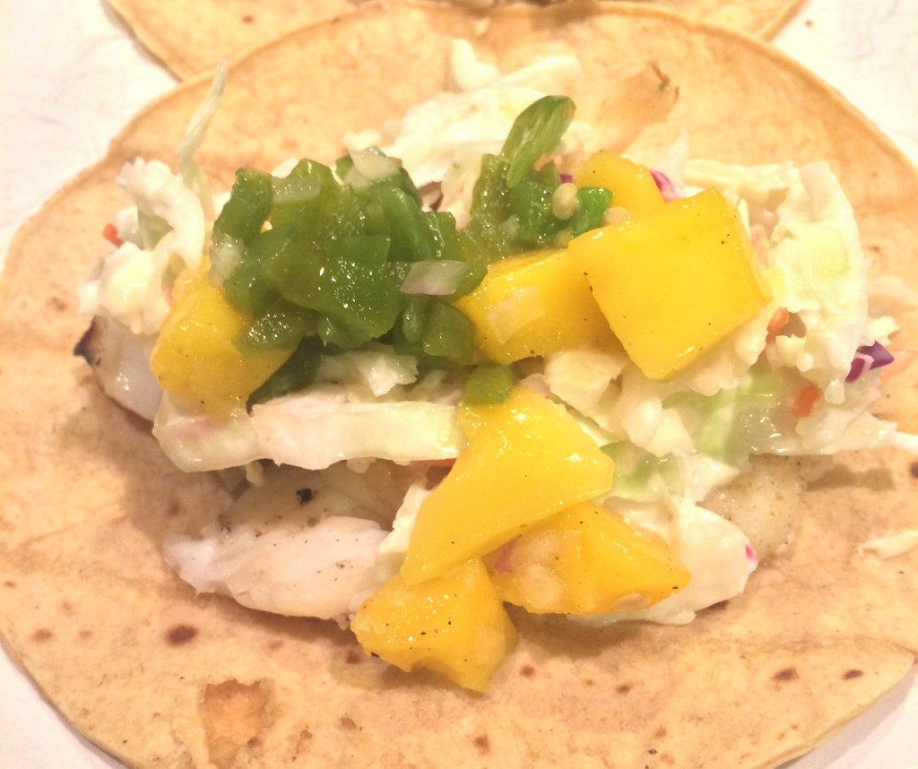 Fish Tacos with Mango Jalapeno Salsa