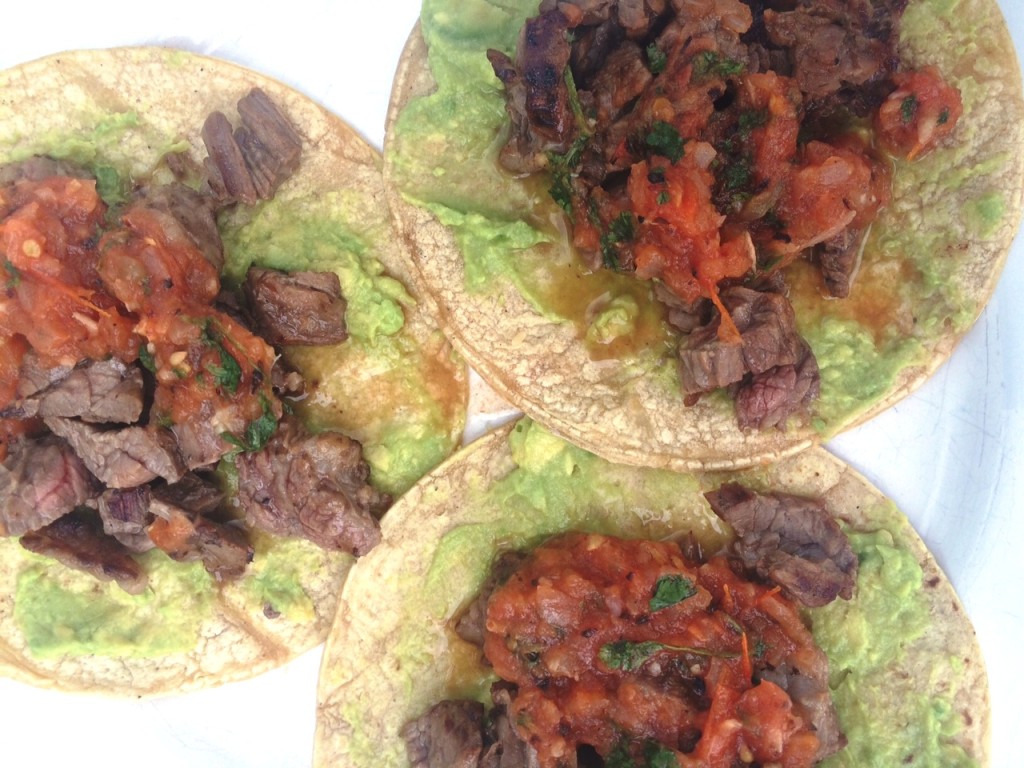 Grilled Steak Tacos with Roasted Tomato Salsa